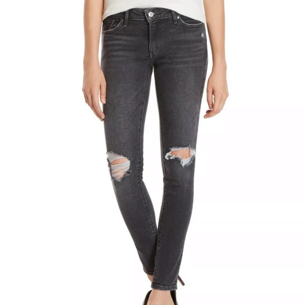 Levi 711 black distressed skinny jeans 29